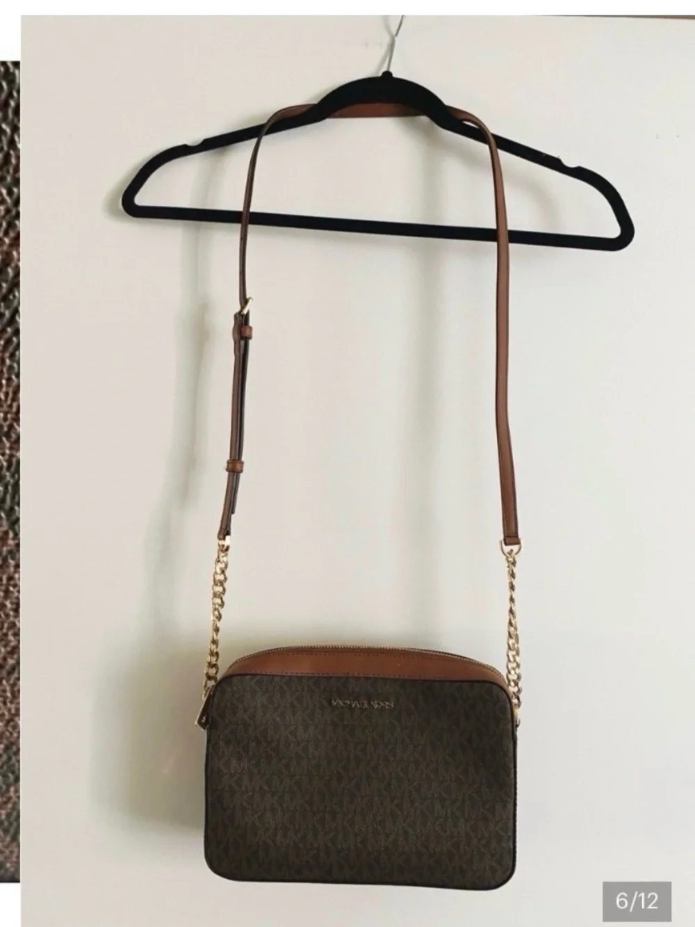 MICHAEL KORS Brown Logo Signature Crossbody Bag - Picture 5 of 11